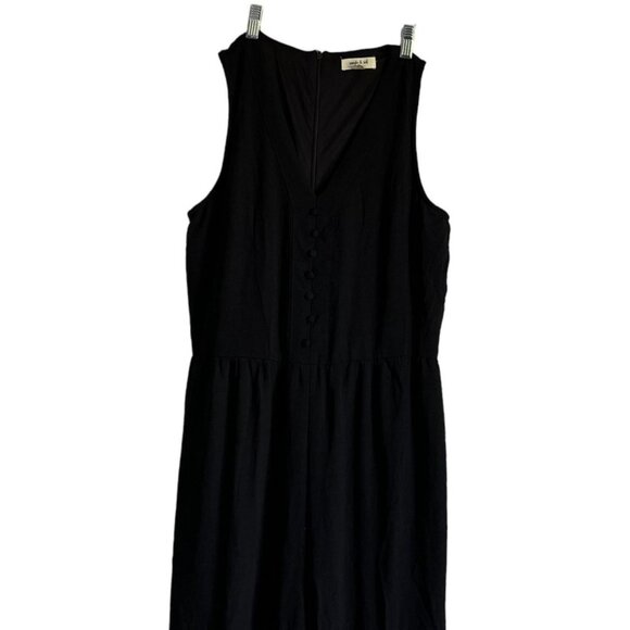 Sandy & Sid New York Womens Black Sleeveless Maxi Jumpsuit Wide leg Tiered M - Picture 2 of 7